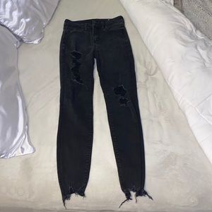Black Ripped AE Jeggings